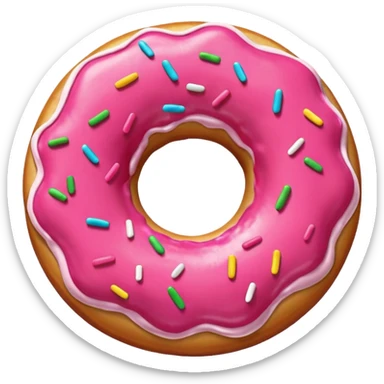 donut rosa liso sem granulado sticker