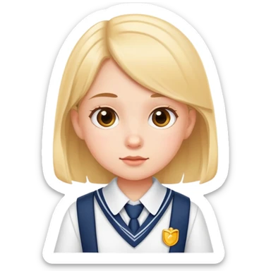 a little girl in school uniform sticker