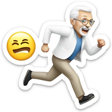 Old man running with Medicare sign  sticker