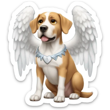 Bully dog wearing angel wings sticker