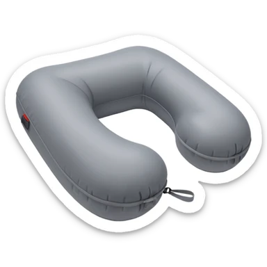 A compact inflatable travel pillow with a sleek surface and adjustable firmness. sticker