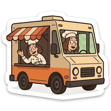 simple food truck sticker