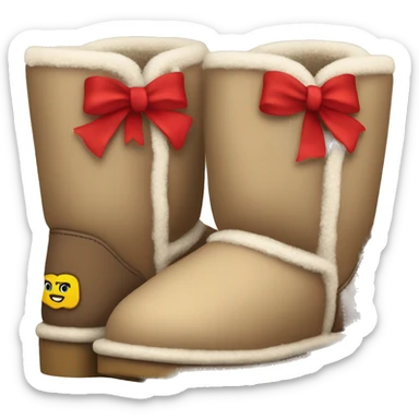 uggs with red bows on the back sticker