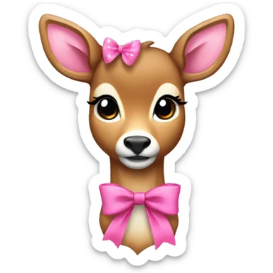 Female deer with pink bow sticker