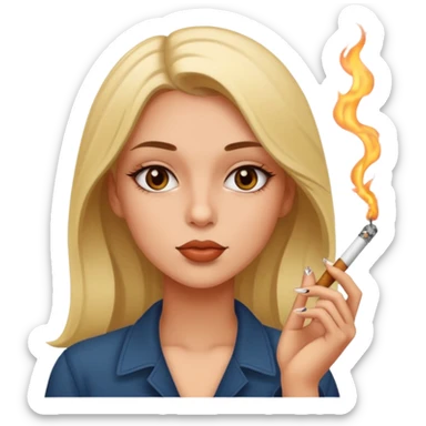 Girl smoking joint sticker