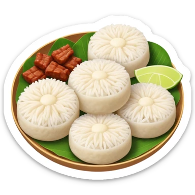 Ningbo rice balls with meat filling, simplified emoji style with bold outlines and bright colors, cartoon style round rice dumplings sticker