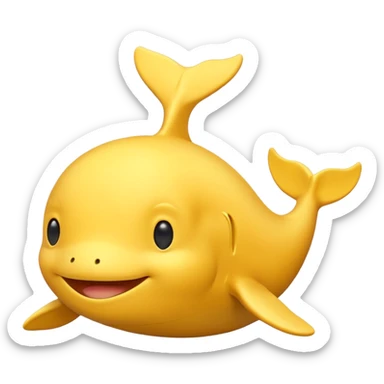 Yellow whale, same as the existing whale emoji but with yellow coloring. sticker
