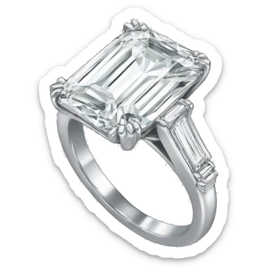 emerald cut engagement ring  sticker