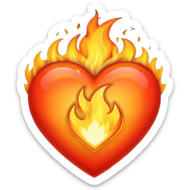 fire heart  sticker