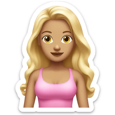 Blonde curvy Pilates princess pink sticker
