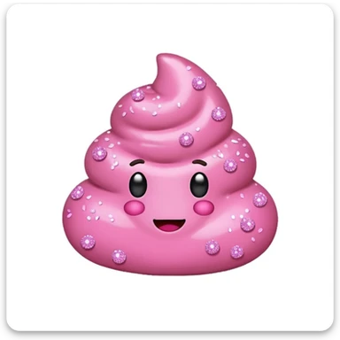 Pink poop with glitters on pink background  sticker
