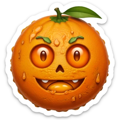 i want a rotten orange emoji. sticker