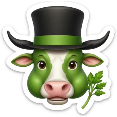 green vegetable with a top cow hat sticker