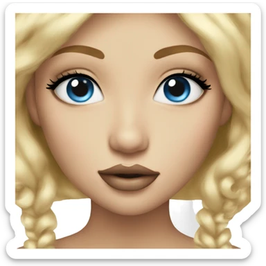 Blonde blue eyes princess big lips big lashes sticker