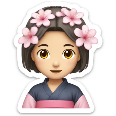 Japanese girl sakura sticker