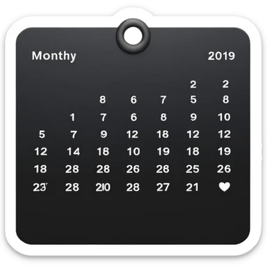 payment schedule — a black matte calendar minimum details sticker