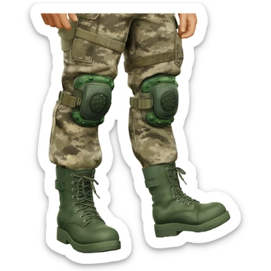 Filipino soldier bdu camo with green combat boots no plate carrier and belt knee pads sticker