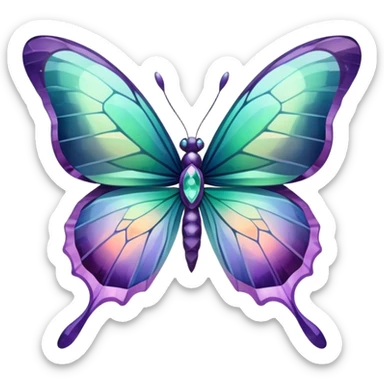 Iridescent Fluorite butterfly sticker