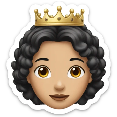 princess crown WITH BLACK HAIR sticker