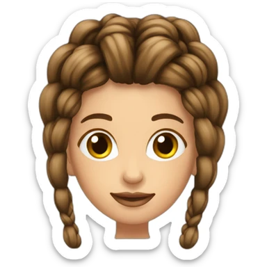 Mujer con much braids box hair castaño con magnifier sticker