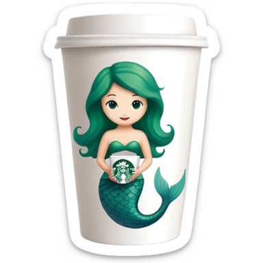 Starbucks coffee cup with green mermaid logo sticker