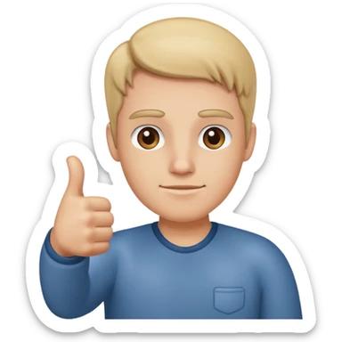 Worry with thumbs up sticker