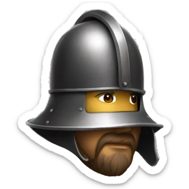 Sitting Guy wearing a morion kettle helmet crestfallen sticker