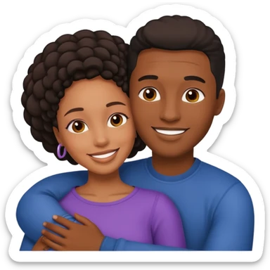 romantic and smiling black couple sticker
