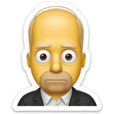 Homer Simpson emoji with 16 thinning hair on top of head sticker