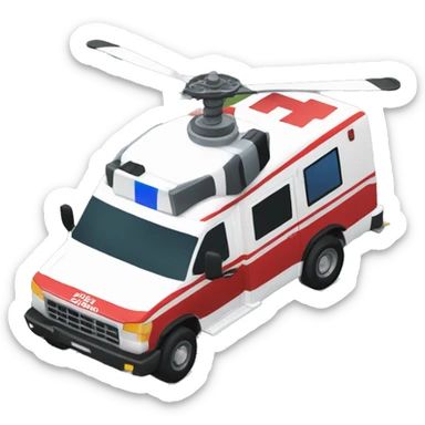 helicopter landing on an ambulance  sticker
