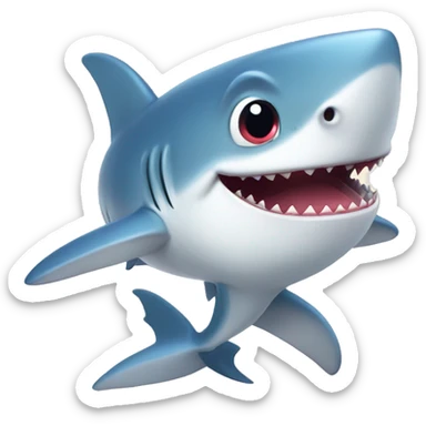 Very cute baby shark and the shark is fat and super happy sticker