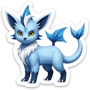 Vaporeon-Samurott-Absol-Fakémon-hybrid-creature (full body)  sticker