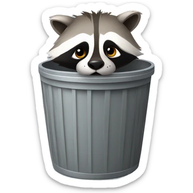 Raccoon in trash can sticker