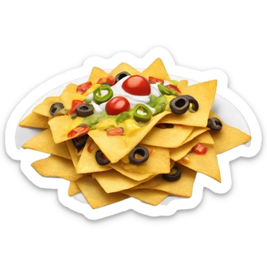 Supreme nachos on a plate sticker
