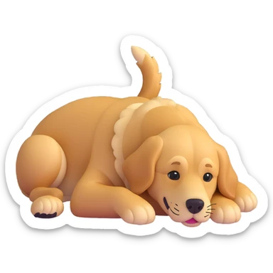 golden retriever dog lying on its back sticker