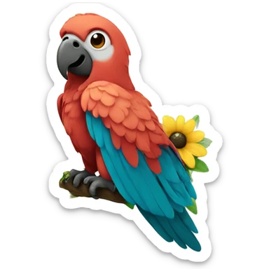 Parrot with bee wings and bees colour sticker