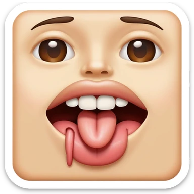 Tongue flipped up over top lip sticker