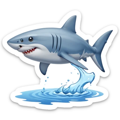 A shark with blue shoes on land near water not in it sticker
