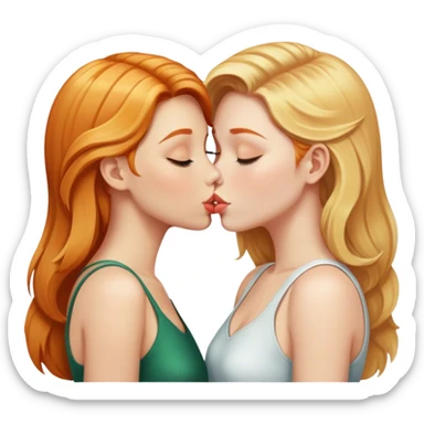 blonde and ginger girls kissing sticker