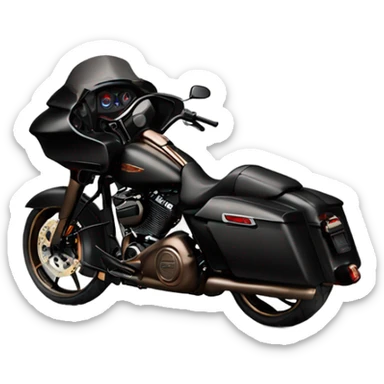 Black Harley Road glide with bronze wheels sticker