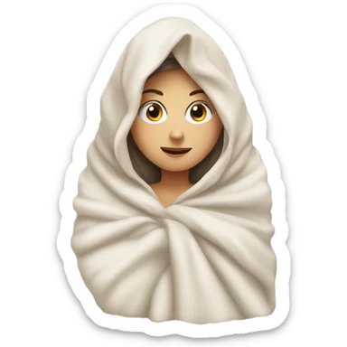 A white girl in a blanket sticker