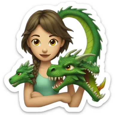 Girl with dragon sticker