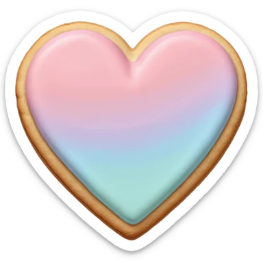 pastel heart with a soft pastel cookie sticker