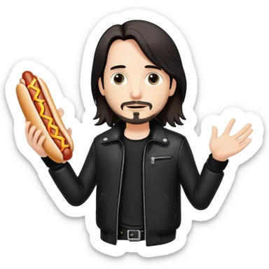 Johnny Silverhand from cyberpunk 2077 with hotdog  sticker