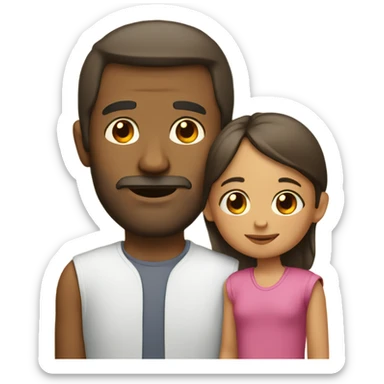 A father with his daughter  sticker