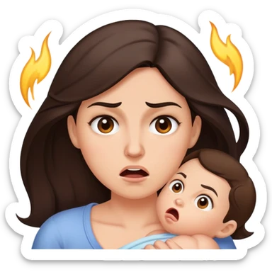 Brunette with Postpartum rage sticker