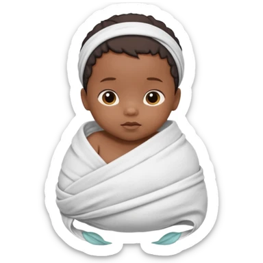 newborn black baby in a swaddle sticker