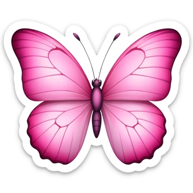 papillon rose douce sticker