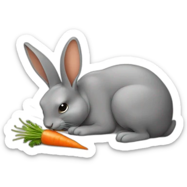 un lapin mange une carotte sticker