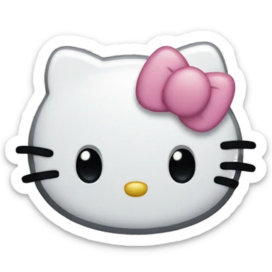 sad hello kitty head  sticker